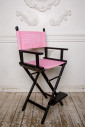 Черный режиссерский стул с именем от Family Fabric, стул режиссера, режиссерское кресло, кресло режиссера, стул визажиста, мебель лофт, высокий стул, стул с именем